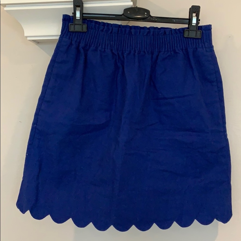 Blue scalloped skirt